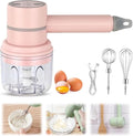 SOYON 3-in-1 Fully Automatic Mixergarlic Chopper MiniCordless Handheld Mixer With Egg Beater And Cream StickFor Kitchen Baking And Cooking(Pink 250ML)