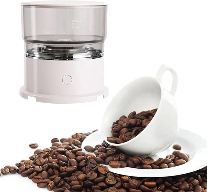 Electric Coffee Maker Portable Mini Coffee Machine 304 Stainless Steel Hand Rushing Coffee Pot for Travel Car Home(Coffee Grinder)