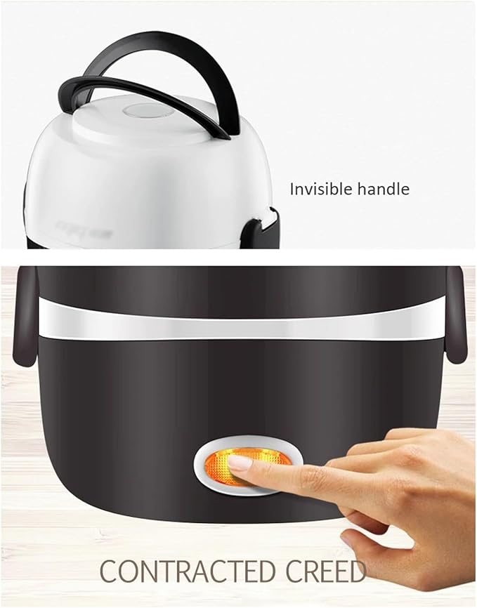 GRFIT Mini Electric Rice Cooker Stainless Steel 2/3 Layers Steamer Portable Meal Thermal Heating Lunch Box Food Container Warmer (Color : 2layers) jinyi2016SHOP-1998