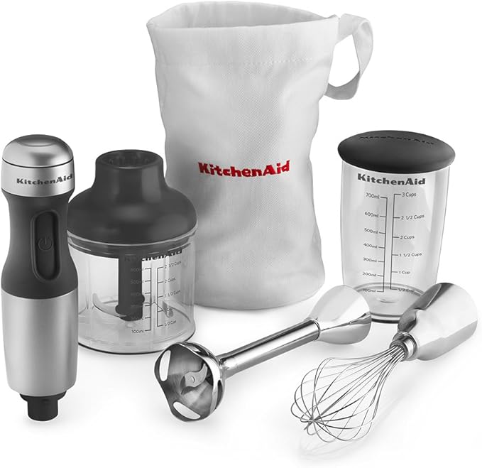 KitchenAid KHB2351CU 3-Speed Hand Blender - Contour Silver 8 inches