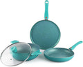 Cookwell Granite Induction Base Non-Stick Aluminium Cookware Set 3-Pieces Green