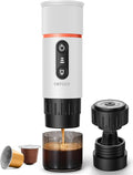 Portable Espresso Maker 20 Bar Self‑Heating &amp Auto-off | 13500 mAh Battery Brews 8 Shots | 12 V Mini Coffee Machine Compatible with Nespresso Original Pods | Car/Travel/Camping