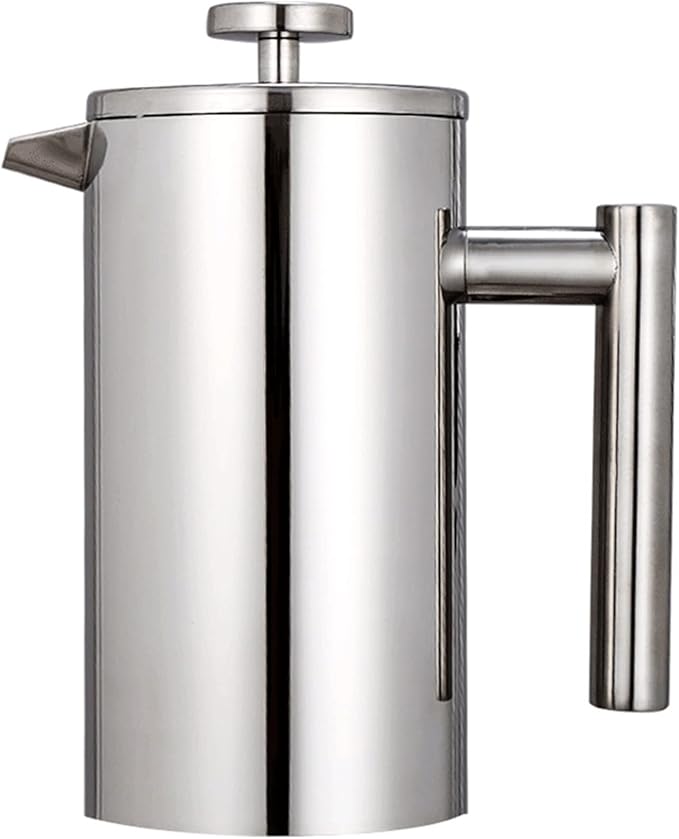 French Press Coffee Maker 304 Stainless Steel Coffee Press Cold Brew Heat Resistant Thickened Borosilicate Coffee Pot for Camping Travel Gifts(350ML)