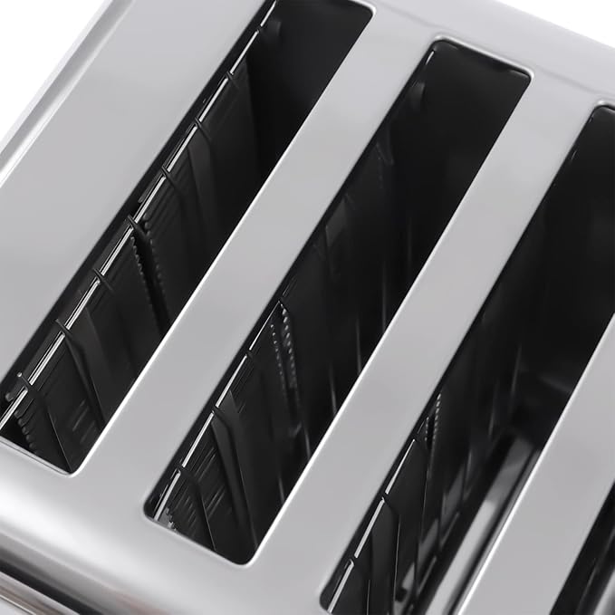6 Slice Toaster 110V Stainless Steel Bread Baking Machine Extra Wide Slots with Removable Crumb Tray for Commercial Home Restaurant Bakery