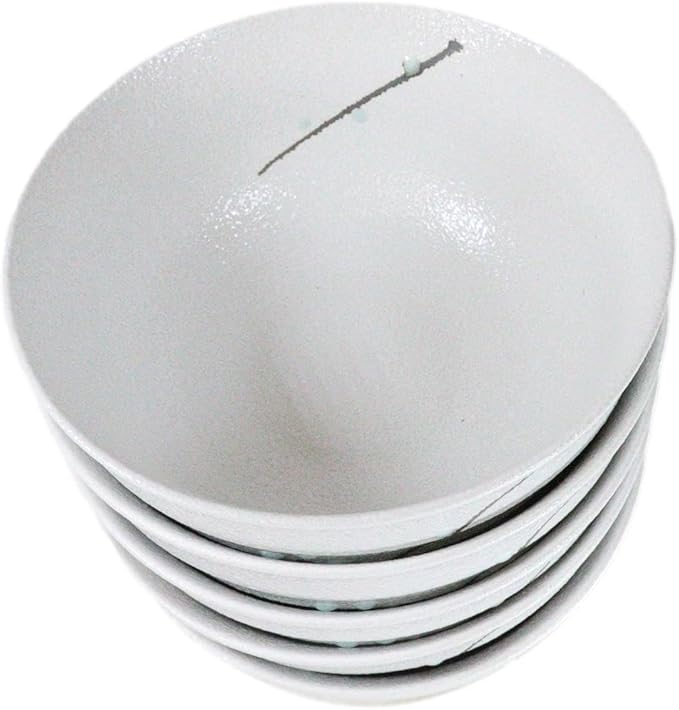 Ebros Gift Modern Yukino Hana Snow Flowers Ceramic Dinnerware Serveware Kitchenware Set Oriental Asian Restaurant Supply (Pack Of 5 Medium Soup Salad Rice Bowls 24oz)