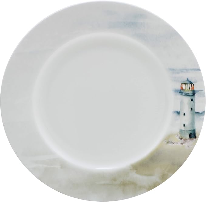 Mikasa Seaside Coastal Bone China Lightweight Chip Resistant 12 Piece Dinnerware Set Service for 4