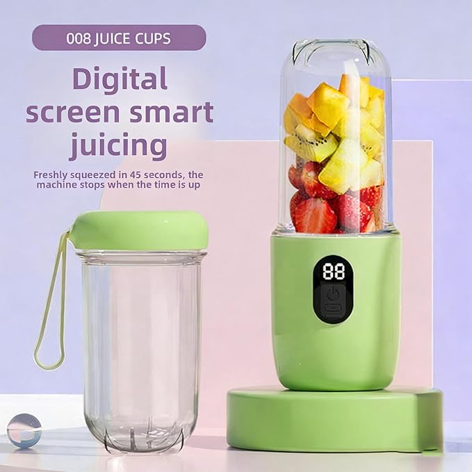 ASHATA Portable Blender 500ml USB Rechargeable Personal Blender with 16 Blades Stainless Steel Cutter for Shakes and Gym Office Travel