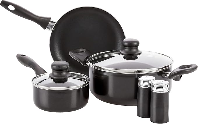 Total Kitchen 59 Piece Combo Set – Complete Cookware Bakeware Utensils and Storage Essentials for First Apartments Dorms and RVs