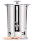 SYBO SR-CP100BG Commercial Coffee Urn &amp Hot Beverage Dispenser Fast Brew Keeps Warm – Ideal for Coffee Tea Water at Events &amp Catering 100-Cup 16 L Grey