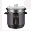 Rice Cooker/Steamer 304 Stainless Steel Liner Warm Functionwith Spatula and Measuring Cup for 1-4 People (4L) ()