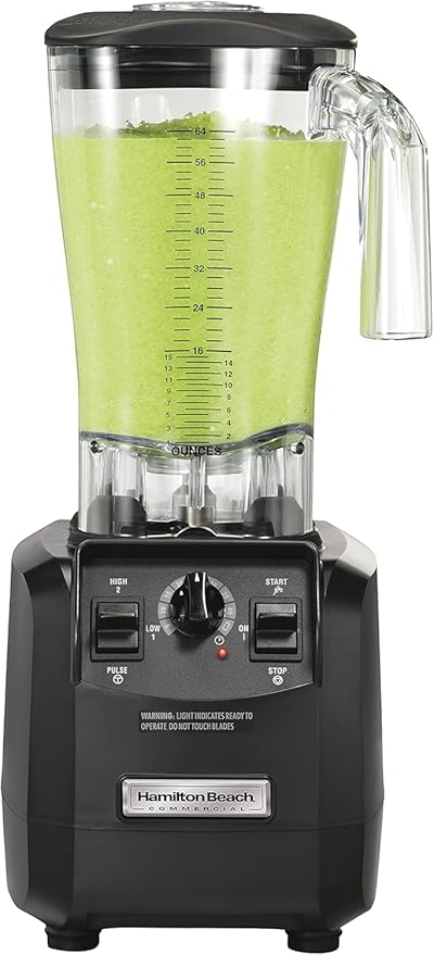 Hamilton Beach Commercial HBH550 The Fury Blender 3 hp 2 Speeds Pulse 64 oz./1.8 L Cutter Assembly Polycarbonate Container 18.04 Height 8.89 Width 8.07 Length Black