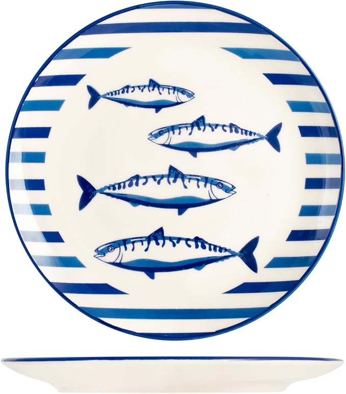 H&ampH Puerto 18 Piece Stoneware Dinner Set Decorated Dishwasher Safe