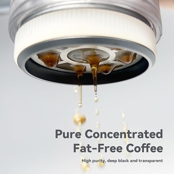 Portable Electric Coffee Maker (No Self-Heating Requires Hot Water) – Compatible with K-Cup &amp Ground Coffee 5oz Reservoir Fast Extraction Single Serve Brewer for Camping RV Travel Office – B