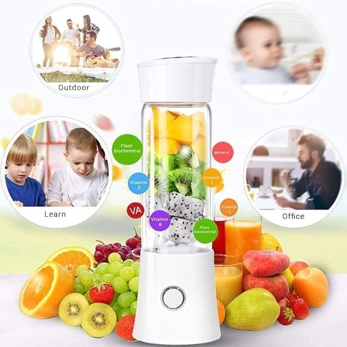 Portable Blender Cordless Portable Blender for Shakes and Smoothies Handheld Blender with USB Rechargeable BPA-Free Perfect for Baby Food Travel Gym (Color : White)