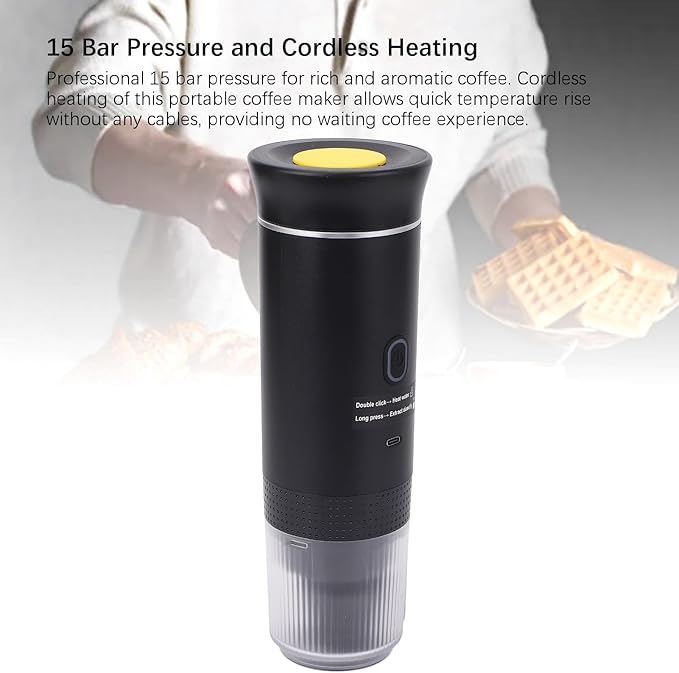 YUYTE Portable Electric Coffee Maker Heating Coffee Machine for NES Capsules DG Capsules Coffee Powder Box for Travel Camping Office Home