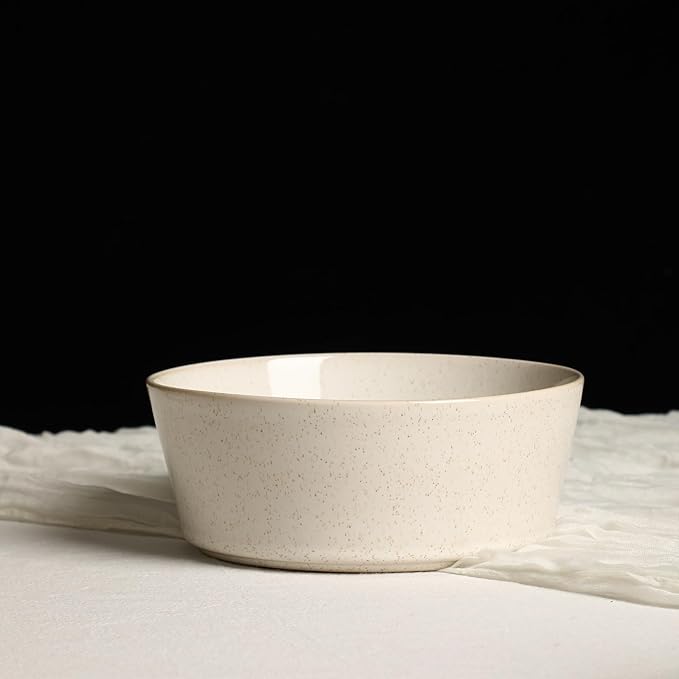 Stone Lain Claire 4-Piece Bowl Set Stoneware Bowls Dishwasher and Microwave Safe Dish Set for 4 White