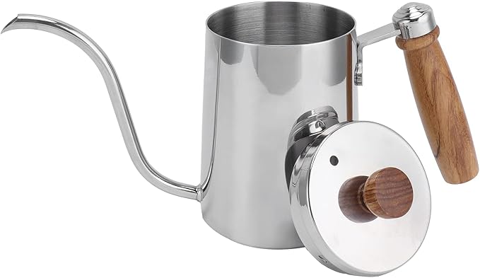 ZJchao Pour Over Coffee Maker Pot Set Coffee Making Kit with Container Funnel Filter Papers and Thermometer for Coffee Lovers Household Hand Brewing Accessory (Stainless steel