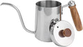ZJchao Pour Over Coffee Maker Pot Set Coffee Making Kit with Container Funnel Filter Papers and Thermometer for Coffee Lovers Household Hand Brewing Accessory (Stainless steel