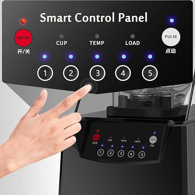 Smoothie Blender Maker Commercial Blender with Soundproof Shield17000rpm Blade Ice Crusher With Smart Control Panel for Crushing icesmoothiepureeRestaurant Bar Coffee Shop