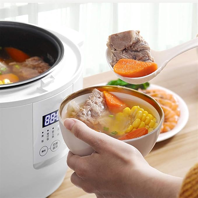 6-in-1 Multi-Purpose Electric Rice Cooker Mini Intelligent Cooker Stainless Steel Material 1-Key Open Cover Design Automatic Heat Preservation Function