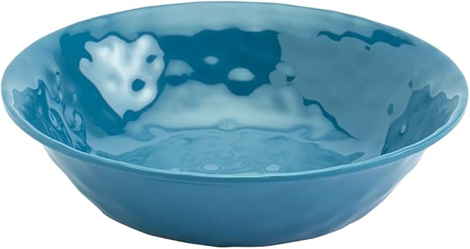 Tabletops Gallery Indoor/Outdoor Melamine Dinnerware Collection- Chip Break Resistant Plates Bowls Dishwasher Safe 12 Piece Dinnerware in Ocean Blue (Dark Blue)