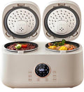Professional Small Electric Rice Cooker Home Intelligent Multi-Functional Integrated Dual-Control Small Integrated Rice Cooker 2L+2L Capacity for Home Cooking