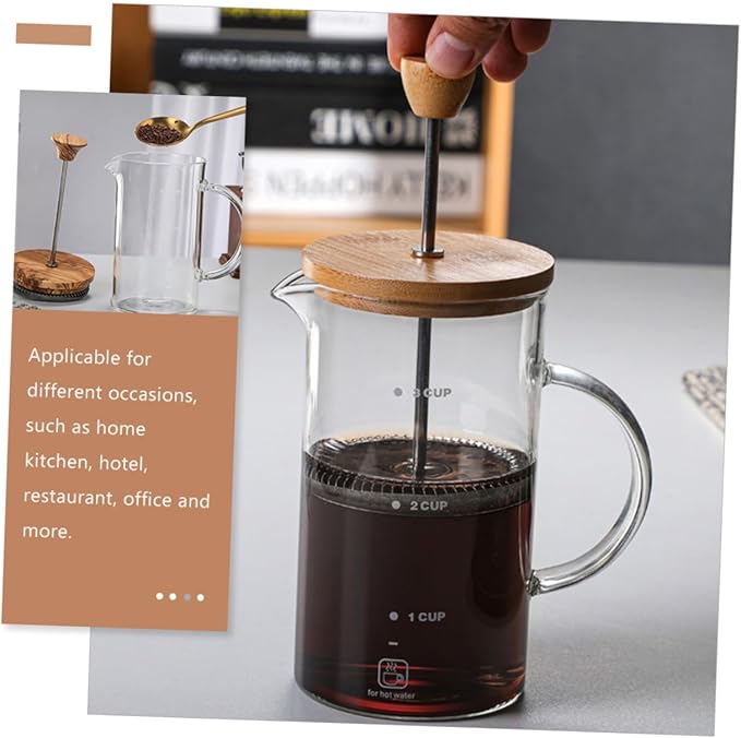 High Borosilicate Glass Coffee Press Pot with Lid Practical and Convenient Coffee Maker for Home Office Restaurant Use