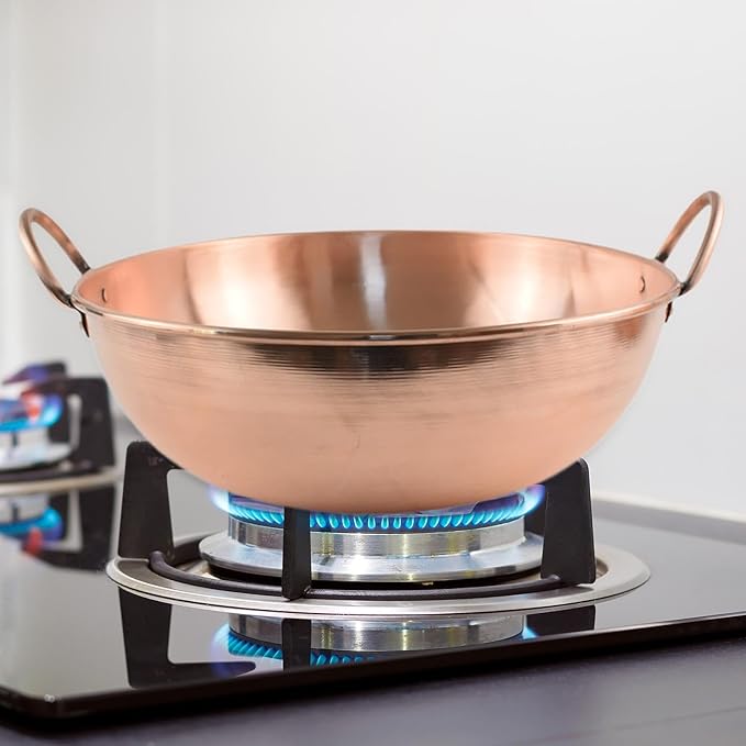 Copper Cooking Set with Handles and Lid 30cm Copper-38cm