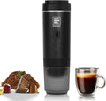 Portable Electric Espresso Machine Car Coffee Maker for Travel Camping Battery Powered Coffee Brewer Compatible with Ground Coffee &amp NS Capsules Black