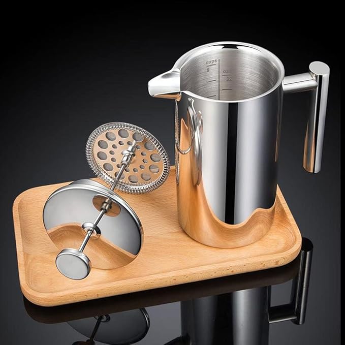 Stainless Steel French Press Coffee Maker 800 ml Double Wall Metal Insulation Coffee Press &ampTea Brewer Easy Clean And Easy Press Strong Quality Coffee Press (Size : 1000ml)