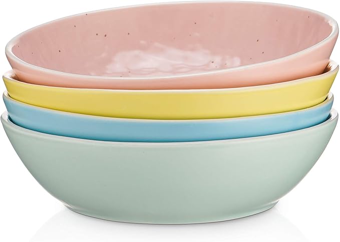 Stone lain Elena Stoneware Dish Set 4 Bowls Blue Mint Pink Yellow