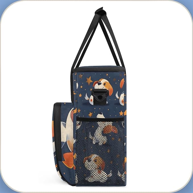Stars Dogs Coffee Maker Travel Bag for Keurig K-Mini/K-Mini Plus Insulated Waterproof Tote with Pockets for K-Cup Portable Single-Serve Brewer Case