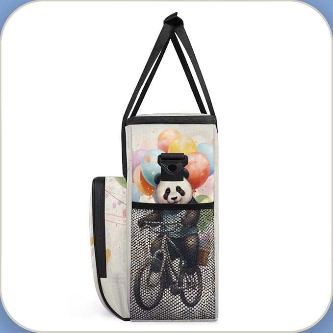 Panda Coffee Maker Carrying Bag Balloon Bicycle Portable Travel Storage Tote Bag Compatible with K-Mini or K-Mini Plus Single Serve Coffee Brewer Carrying Case with Multiple Pockets &amp Shoulder S