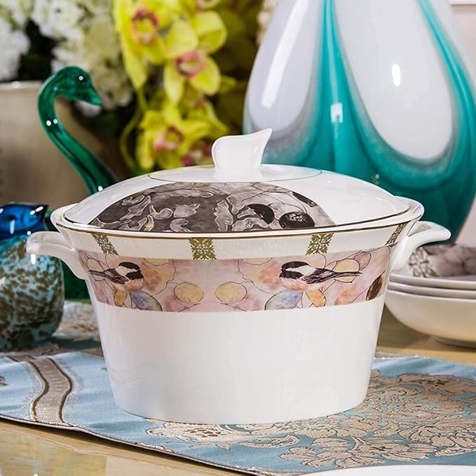 Dinnerware Sets - Luxury Gift Dishes Service Set Ceramics Dinner Sets 58 Pieces Dinnerware Set Collection Hand Painted Bowl/Spoon/Plate - Wedding Gifts Family Party and Kitchen(58pieces)