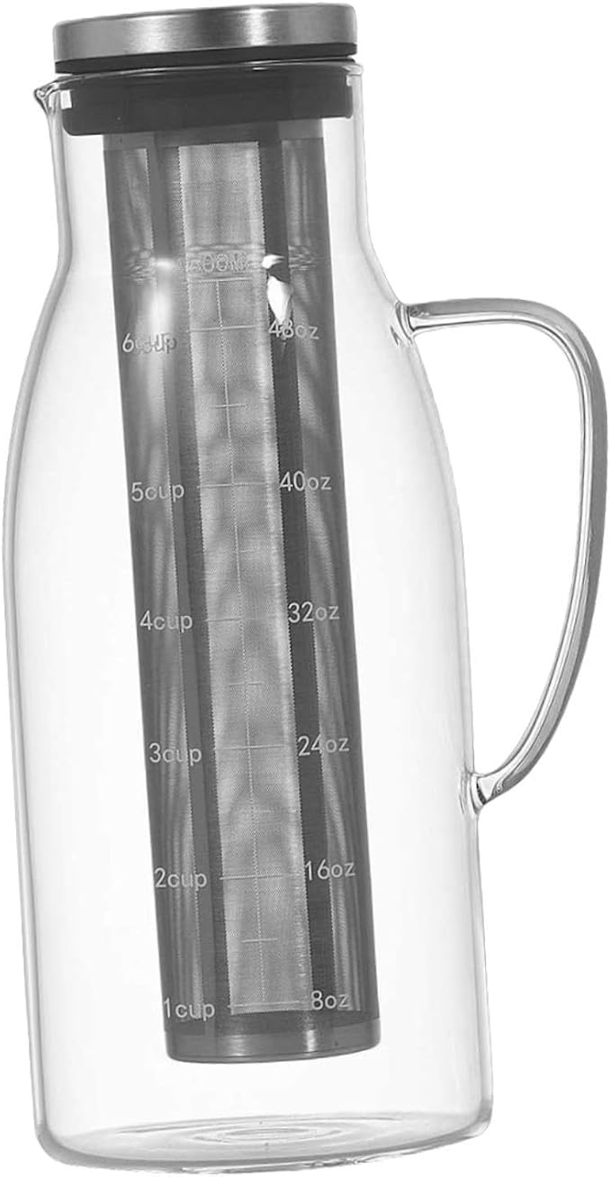 Tea Pot Cold Brew Coffee Maker Transparent Stainless Steel Filter Coffee Cold Extraction Pot Ice Drip Coffee Pot for Bar Cafe