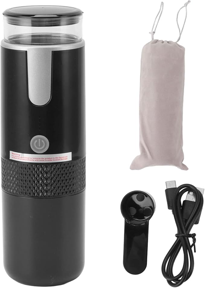 Portable Coffee Maker Lightweight Rechargeable Handheld Coffee Machine for Capsules and Ground with 1 Button Operation for Travel Business Trips Camping