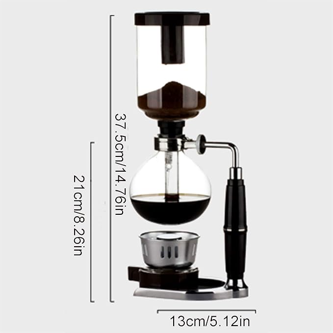 3-5 Cup Syphon Maker Vacuum Coffee Maker for Brewing Coffee and Tea with Extended HandleCoffee Glass Syphon SiphonCoffee Machine Filter5