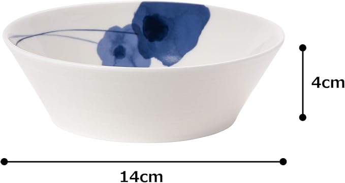 Narumi 52188-3658 Spring Field Bowl Plate 5.5 inches (14 cm) Blue Anemone Microwave Warm Dishwasher Safe Made in Japan