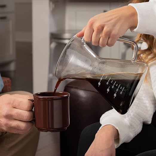 London Sip Glass Pour Over Coffee Carafe Coffee Maker with Reusable Stainless Steel Filter Ergonomic Handle and Easy-Pour Spout 4-Cup (600 mL)