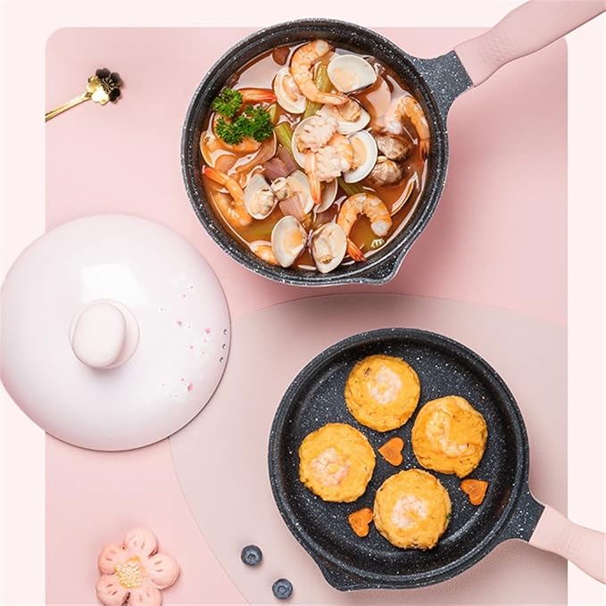 JSEIAJB Nonstick Cookware Set Pan Pan Pan with Lid Set for All Induction Cooktops 18cm