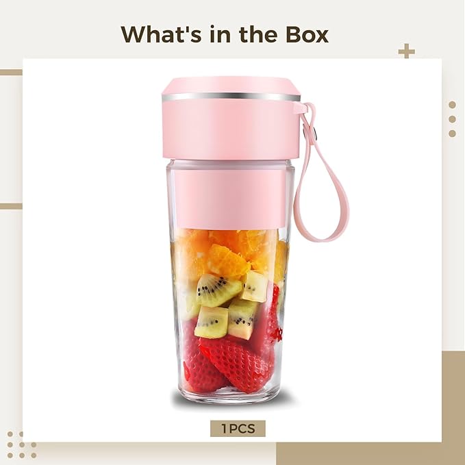 200W Portable Juicer Rechargeable Blender with 400 Ml Capacity Ideal for Home Office Fitness and Juicing