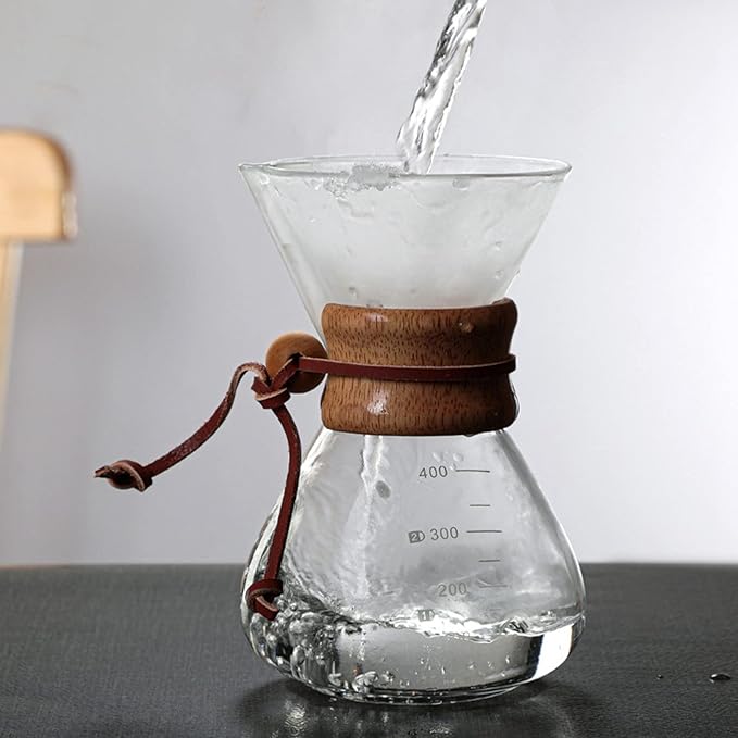 Glass Coffee Carafe Mini Coffee Maker Coffee Brewer 800ml Double Layer Filter Glass Coffee Pot for Cafe
