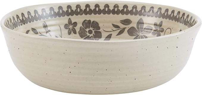 Pfaltzgraff Hayden Floral 12 Piece Dinnerware Set Service for 4 Grey