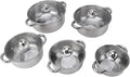 5 Piece Stainless Steel Cookware Set Elegant Kitchen Pots with Glass Lids Multipurpose Stockpots and Saucepans Heat Handles Dishwasher Safe Ideal for Cooking and G