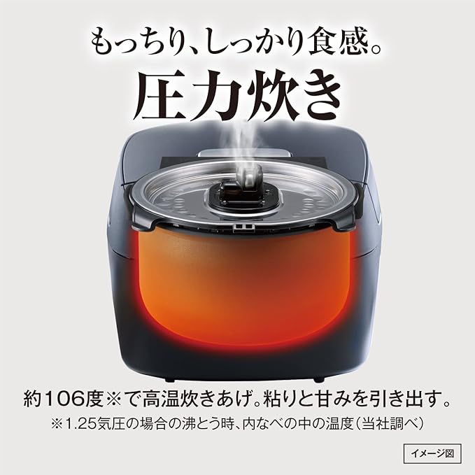 TIGER JPV-A100 Pressure IH jar rice cooker freshly cooked earthenware heat storage 5.5 cups coat pot 100V Only Japan Import (Black)