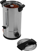 Commercial Coffee Urn 25L/6.6Gal 304 Stainless Steel Large Coffee Dispenser 1500W Electric Coffee Maker With Temperature Control Faucet Water Level Gauge For Office Party Catering US Plug 110V