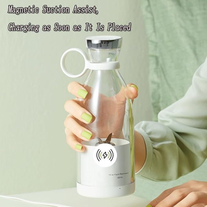 Portable Blender for Smoothies Personal Small Smoothie Blender with 11.83 Oz/350ml for Shakes and Smoothies Durable Stainless Steel Blades Magnetic Charging Convenient (Pink + Portable Cover)