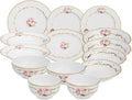 Hankook Chinaware 한국도자기 Flamor Rose Clara Dining Set for 2 Dinnerware Korean Fine Bone-China Dojagi Ceramic