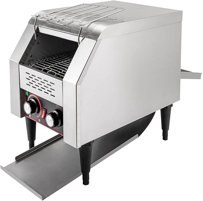Commercial Conveyor Toaster 150 Slices/Hour Stainless Steel Heavy Duty Industrial Toasters 1300w Countertop Bread Toaster for Baked Food (TT-150)