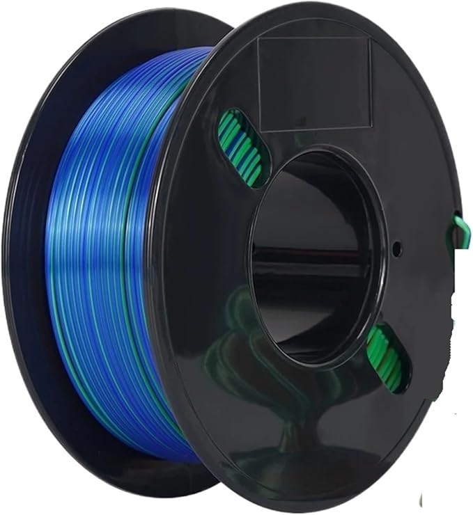 3D Printer Filament Safety Plastic Filament 200g Tri-Color Silk Rainbow PLA Filament 1.75mm Accuracy+/-0.02mm 3DPrinter Filament(Blue Green Orange)